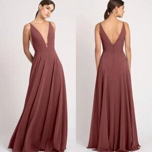 Jenny Yoo Hollis Bridesmaid Dress in Cinnamon Rose size 2